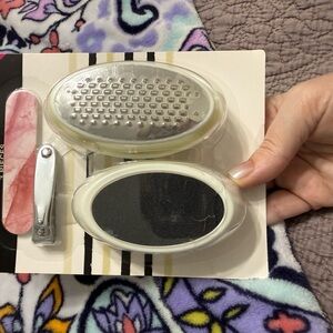 Silver and White Pedicure Set